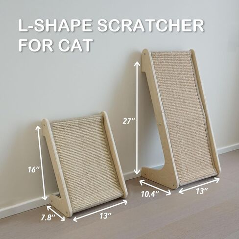 Cat Scratcher ، لوحة خدش القط على شكل حرف L - تحمي الأثاث ، والأرضيات المثبتة مع لعبة الماوس ، و Catnip مغروس in Kuwait