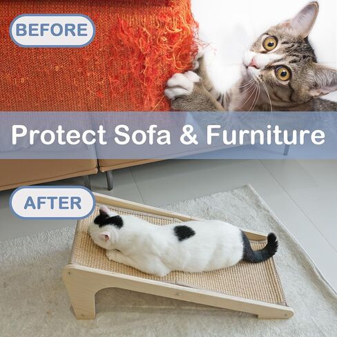 Cat Scratcher ، لوحة خدش القط على شكل حرف L - تحمي الأثاث ، والأرضيات المثبتة مع لعبة الماوس ، و Catnip مغروس in Kuwait