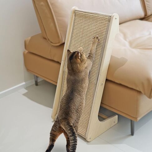 Cat Scratcher ، لوحة خدش القط على شكل حرف L - تحمي الأثاث ، والأرضيات المثبتة مع لعبة الماوس ، و Catnip مغروس in Kuwait