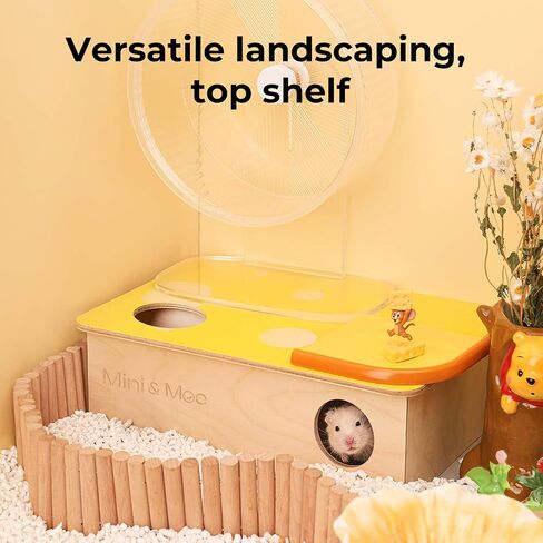 Mini & Moe Multi Chamber Hamster Hideout - مخبأ خنزير غينيا خشبي غينيا مع Windows & Rooftop Platfor in Kuwait