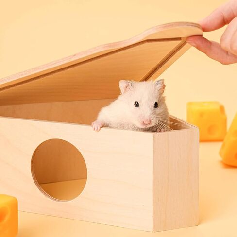 Mini & Moe Multi Chamber Hamster Hideout - مخبأ خنزير غينيا خشبي غينيا مع Windows & Rooftop Platfor in Kuwait