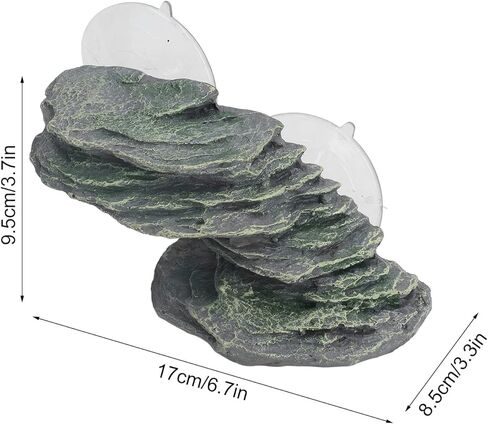 منصة تسلق السلحفاة Yuyte الزواحف المنحدر راتنجات الرصيف لسلاحف السحالي مع كأس الشفط LifeLike Rock Rock Ornament in Saudi Arabia