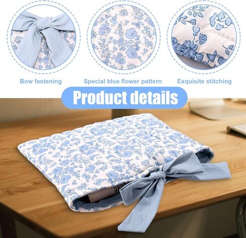 غلاف الكتاب المقدس المبطن مع القوس ، 12.6x10.6in polyester زهرة زهرة الأزرق الأزرق كتاب كتاب الحامي الحافظة للنساء الهدايا المسيحية in Saudi Arabia