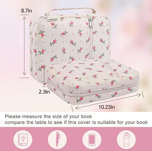 Bible Cover Case for Women with Study Supplies,Corduroy Check Bible Carrying Case with Study Accessories,Bible Study Kit Bible Journaling Supplies,Birthday Christian Gifts for Women(M) in Kuwait