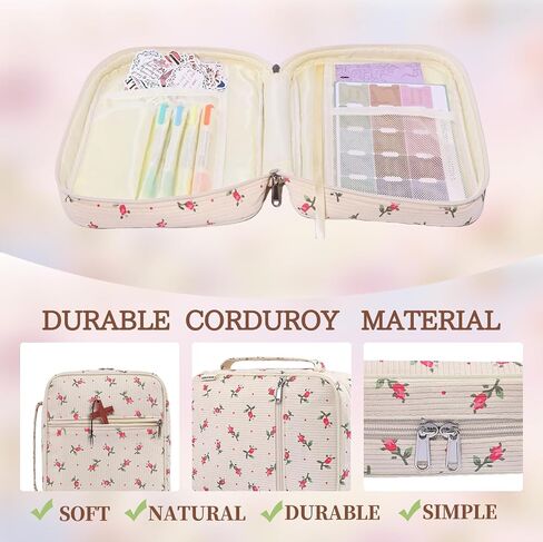 Bible Cover Case for Women with Study Supplies,Corduroy Check Bible Carrying Case with Study Accessories,Bible Study Kit Bible Journaling Supplies,Birthday Christian Gifts for Women(M) in Kuwait