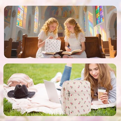 Bible Cover Case for Women with Study Supplies,Corduroy Check Bible Carrying Case with Study Accessories,Bible Study Kit Bible Journaling Supplies,Birthday Christian Gifts for Women(M) in Kuwait