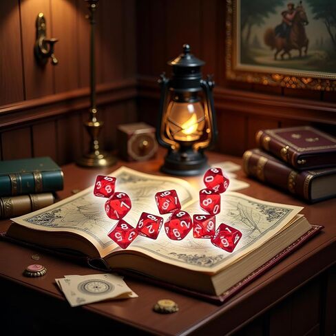 10 PCS D10 Polyhedral Dice-DiCision 10 جوانب الزهر عالي الجوانب لألعاب الطاولة ومغامرات لعب الأدوار (أحمر) in Saudi Arabia