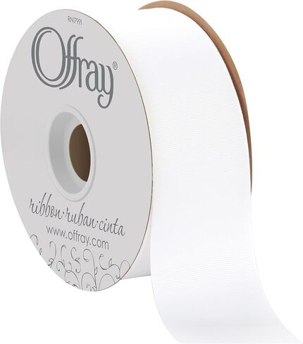 Berwick Offray 602270a 3 "شريط Grosgrain على نطاق واسع للديكور ، غلاف الهدايا ، والحرف ، التخزين المؤقت 50 ياردة ، أبيض in Saudi Arabia