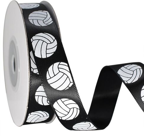 Satin Volleyball Ribbon, 5/8 Inch x 11 Yard, Electric Blue Volleyball Ribbon Use for Team Hair Bows, Wreath, Scrapbooks, Present Wrapping, Party Decoration, Crafts in Kuwait