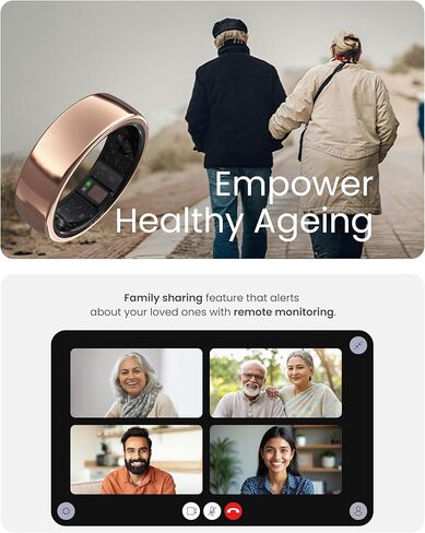 حلقة ذكية، حلقة يمكن ارتداؤها لتعقب النوم، أجهزة تتبع النشاط واللياقة البدنية، حلقة سهلة الاتصال للرجال والنساء، مقاومة للماء حتى 50 مترًا، عمر البطارية 7 أيام (الحجم 10، أسود غامق) in Kuwait