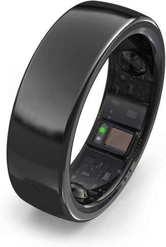 حلقة ذكية، حلقة يمكن ارتداؤها لتعقب النوم، أجهزة تتبع النشاط واللياقة البدنية، حلقة سهلة الاتصال للرجال والنساء، مقاومة للماء حتى 50 مترًا، عمر البطارية 7 أيام (الحجم 10، أسود غامق) in Kuwait