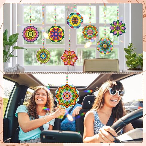 nlicrst 32 مجموعات السقوط ورقة Suncatchers الزخارف ديكورات ديي نافذة فن السقوط فقرة مجموعات الحرف اليدوية ديي مابل ورقة الشمس in Kuwait