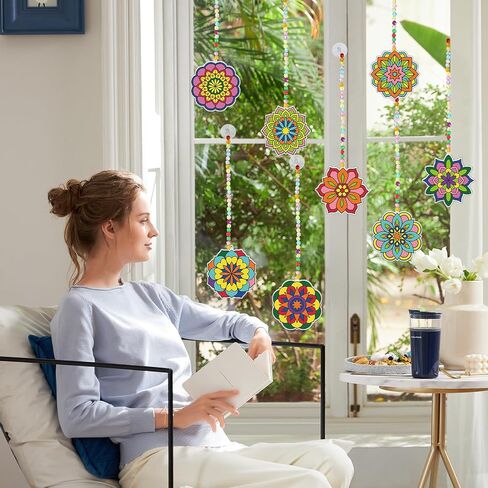 nlicrst 32 مجموعات السقوط ورقة Suncatchers الزخارف ديكورات ديي نافذة فن السقوط فقرة مجموعات الحرف اليدوية ديي مابل ورقة الشمس in Kuwait