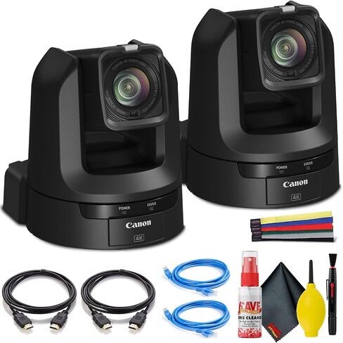 2 × كاميرا Canon CR-N300 4K NDI PTZ مع تكبير 20x (أبيض تيتانيوم) (5157C002) + 2 × كابل إيثرنت + طقم تنظيف + أشرطة + المزيد (متجدد) in Saudi Arabia