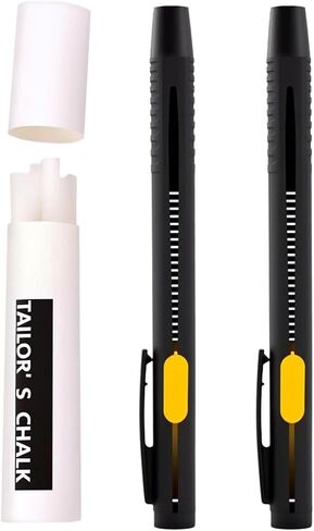 Heat Erasable Fabric Marker for Sewing, Washable Heat Erasable Pens for Fabric, Sewing Chalk DIY Markers for Quilting Embroidery, Suitable for Cotton Knitted Fabrics, 2 Pens + 20 Premium Refills in Saudi Arabia