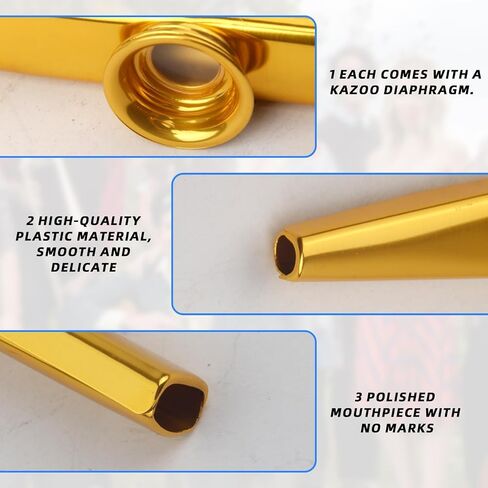 6 PCS Metal Kazoos with 8 PCS Spare Diaphragms - Premium Kazoos Musical Instruments for Adults & Kids, A Good Companion for Ukulele, Violin, Guitar,Piano Keyboard, Perfect for Parties, Music Lovers in Saudi Arabia