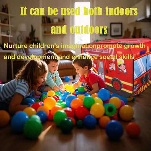 Pop Up Tent Kids: Fire Truck Tent, Pop - Up Playhouse Toy Suitable, Playhouse Toy Play Tents for Kids Aged 1-3 Years Old Boys and Girls(Fire Truck) in Saudi Arabia