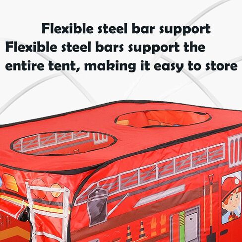Pop Up Tent Kids: Fire Truck Tent, Pop - Up Playhouse Toy Suitable, Playhouse Toy Play Tents for Kids Aged 1-3 Years Old Boys and Girls(Fire Truck) in Saudi Arabia