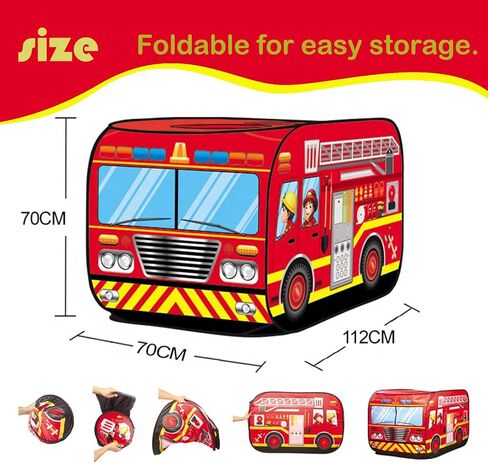 Pop Up Tent Kids: Fire Truck Tent, Pop - Up Playhouse Toy Suitable, Playhouse Toy Play Tents for Kids Aged 1-3 Years Old Boys and Girls(Fire Truck) in Saudi Arabia