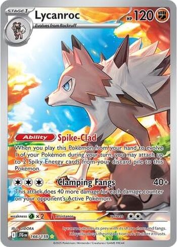 Pokemon - Lycanroc 166/159 - رحلة معًا - رسم توضيحي نادر - بطاقة احباط واحدة in Saudi Arabia