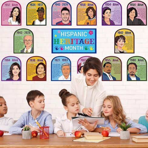 15Pcs Spanish English Hispanic Heritage Month Poster National Hispanic Heritage Month Decoration Motivational Inspirational Hispanic Quote Poster for Classroom Elementary Middle High School Supplies in Saudi Arabia