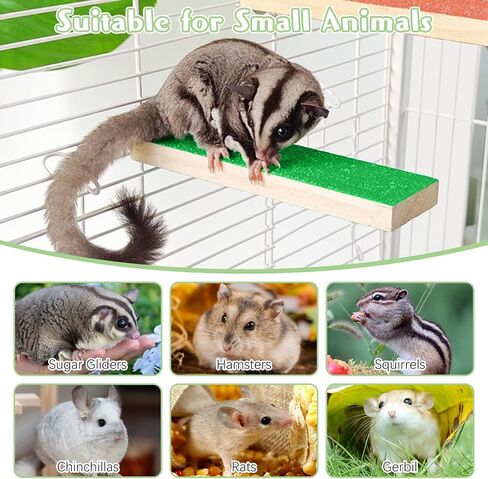 BNOSDM Sugar Glider Toys Wood 6 PCS Hamster Claging Cage Steps with Rand Sharping Claws Platform snadpaper snadpaper snadpaper for أقفاص مناسبة للسناجب الفئران in Saudi Arabia