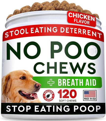 Strellalab No Poo يعامل - لا أنبوب الأكل للكلاب - البراز coprophagia الأكل الأكل - إنزيمات الجهاز الهضمي - صحة الأمعاء ودعم المناعة - توقف عن تناول الطعام - 120Ct in Kuwait