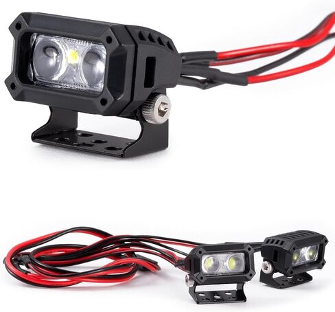 2pcs 18 ملم مصباح LED مربع المصباح الأمامي ل Trx-4 Trx6 محوري SCX10 90046 D90 CC01 WRAITH REDCAT GEN8 1/10 RC CAR PRODGERS (RED) in Kuwait