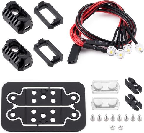 2pcs 18 ملم مصباح LED مربع المصباح الأمامي ل Trx-4 Trx6 محوري SCX10 90046 D90 CC01 WRAITH REDCAT GEN8 1/10 RC CAR PRODGERS (RED) in Kuwait