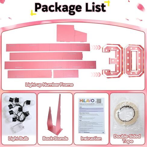 4FT Light Up Number 3, Pink Number 3 Marquee Large Marquee Mosaic Sign for Party, Big Numbers with Lights Giant Light Up Numbers 4 Feet Tall DIY Frame Pre-Cut Foam Board Kit for Birthday Anniversary in Saudi Arabia