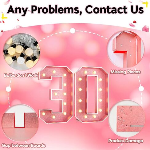 4FT Light Up Number 3, Pink Number 3 Marquee Large Marquee Mosaic Sign for Party, Big Numbers with Lights Giant Light Up Numbers 4 Feet Tall DIY Frame Pre-Cut Foam Board Kit for Birthday Anniversary in Saudi Arabia