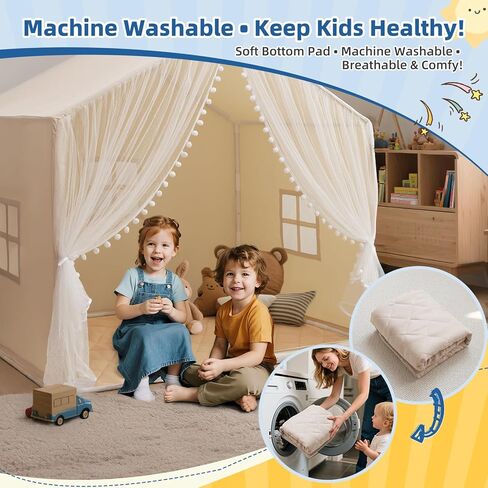 تلعب الأطفال الكبار خيمة ، طولها 55.1 في الطول ، يناسب 3-4 أطفال ، مسرح داخلي للأطفال ، مع حصيرة وأضواء مبطنة ، خيمة سرير للطفل ، عيد ميلاد للبنات الأولاد in Kuwait