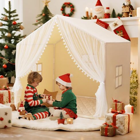 تلعب الأطفال الكبار خيمة ، طولها 55.1 في الطول ، يناسب 3-4 أطفال ، مسرح داخلي للأطفال ، مع حصيرة وأضواء مبطنة ، خيمة سرير للطفل ، عيد ميلاد للبنات الأولاد in Kuwait