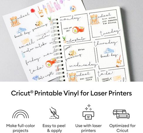 فينيل Cricut® القابل للطباعة لطابعات الليزر - 8.5 في × 11 بوصة (25 م) in Kuwait