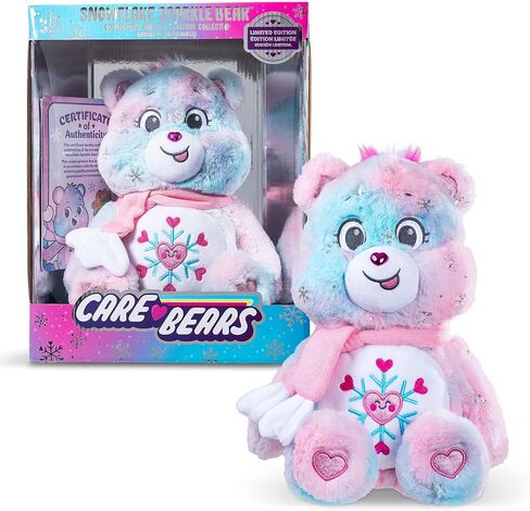 Care Bears - Collector Edition 14 "Snowflake Snowflake Parkle Bear - أقحشة متوسطة الحجم - ألوشي ناعمة ، قابلة للتطبيق ، حيوان محشو للفتيات والفتيان ، الأعمار 4+ in Saudi Arabia