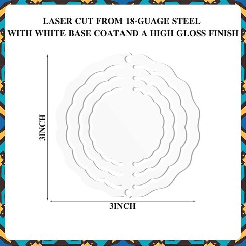 Weysat 10 Pack Sublimation Wind Spinner Blanks 3D Aluminum Wind Spinners Hanging Spinners DIY Crafts Ornaments for Indoor Outdoor Garden Yard Window Porch Front Door Decoration (8 Inch) in Saudi Arabia