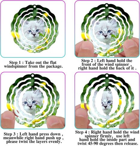 Weysat 10 Pack Sublimation Wind Spinner Blanks 3D Aluminum Wind Spinners Hanging Spinners DIY Crafts Ornaments for Indoor Outdoor Garden Yard Window Porch Front Door Decoration (8 Inch) in Saudi Arabia