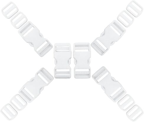 الابازيم لأشرطة 1 بوصة ، 6 أجزاء من الابواب الجانبية السريعة و 12 PCS متزلج Tri-Glide ، ومقاطع المفاجئة المزدوجة الثقيلة للخدمة الشاقة لاستبدال حقيبة الظهر من نايلون حزام الأليف (أبيض) in Kuwait