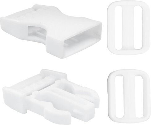 الابازيم لأشرطة 1 بوصة ، 6 أجزاء من الابواب الجانبية السريعة و 12 PCS متزلج Tri-Glide ، ومقاطع المفاجئة المزدوجة الثقيلة للخدمة الشاقة لاستبدال حقيبة الظهر من نايلون حزام الأليف (أبيض) in Kuwait