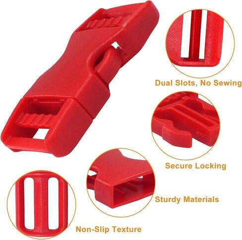 الابازيم لأشرطة 1 بوصة ، 6 أجزاء من الابواب الجانبية السريعة و 12 PCS متزلج Tri-Glide ، ومقاطع المفاجئة المزدوجة الثقيلة للخدمة الشاقة لاستبدال حقيبة الظهر من نايلون حزام الأليف (أبيض) in Kuwait