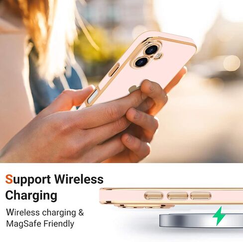حافظة Teageo لهاتف iPhone 15 Pro مع واقي شاشة [عبوة من قطعتين] حافظة هاتف للفتيات والنساء اللطيفة على شكل قلب فاخر ذهبي ناعم لحماية الكاميرا من السيليكون المقاوم للصدمات لهاتف iPhone 15 Pro، أسود in Kuwait