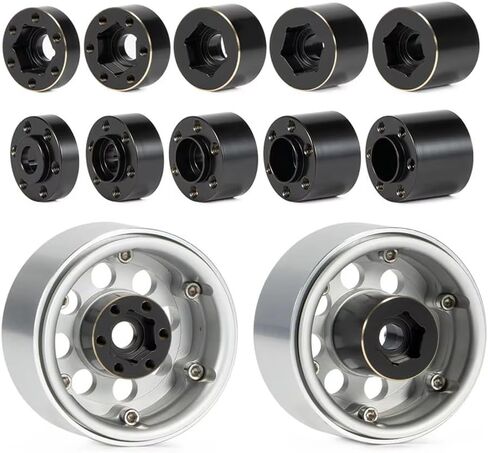 Brass Weights 6mm 9mm 12mm 15mm 22mm Wheel Hex Hub Widen Adapter for 1/10 RC Crawler 1.9 2.2 Wheels Rims SCX10 TRX4 Black (18mm) in Saudi Arabia