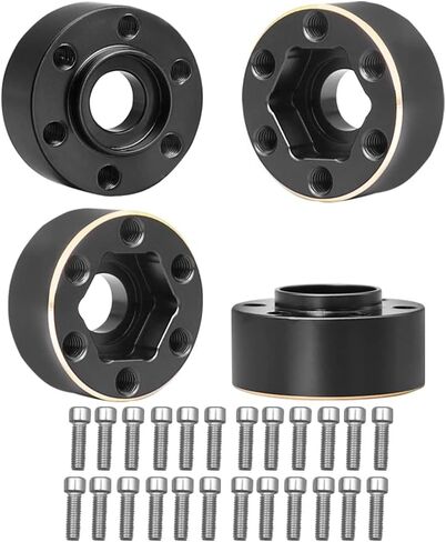 Brass Weights 6mm 9mm 12mm 15mm 22mm Wheel Hex Hub Widen Adapter for 1/10 RC Crawler 1.9 2.2 Wheels Rims SCX10 TRX4 (9mm), Black in Kuwait