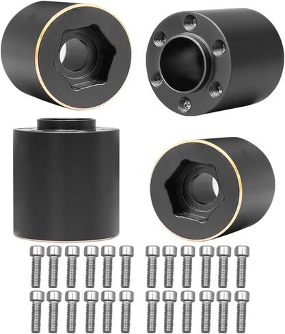 Brass Weights 6mm 9mm 12mm 15mm 22mm Wheel Hex Hub Widen Adapter for 1/10 RC Crawler 1.9 2.2 Wheels Rims SCX10 TRX4 (9mm), Black in Kuwait