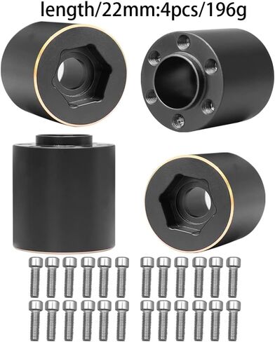 Brass Weights 6mm 9mm 12mm 15mm 22mm Wheel Hex Hub Widen Adapter for 1/10 RC Crawler 1.9 2.2 Wheels Rims SCX10 TRX4 (9mm), Black in Kuwait