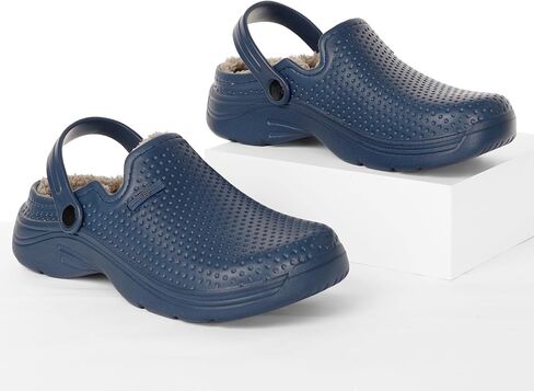 Men's Women's Lined Clogs Winter Waterproof Slippers Slip On Garden Shoes Non-Slip Home House Slipper Indoor Outdoor Mules with Soft Fleece Lining in Kuwait