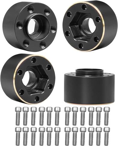 Brass Weights 6mm 9mm 12mm 15mm 22mm Wheel Hex Hub Widen Adapter for 1/10 RC Crawler 1.9 2.2 Wheels Rims SCX10 TRX4 (9mm), Black in Kuwait