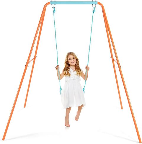 مجموعات أرجوحة Costzon لـ Backyard ، جميعها إطار حافلة Swing Weather مع مقعد أرجوحة قابل للتعديل ، حصص أرضية ، أرجوحة الأطفال في ملعب حديقة داخلي داخلي (أزرق+البحرية) in Kuwait