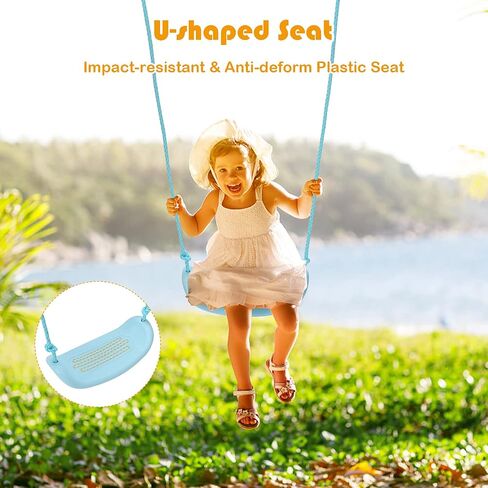 مجموعات أرجوحة Costzon لـ Backyard ، جميعها إطار حافلة Swing Weather مع مقعد أرجوحة قابل للتعديل ، حصص أرضية ، أرجوحة الأطفال في ملعب حديقة داخلي داخلي (أزرق+البحرية) in Kuwait