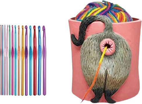 Yarn Bowl for Crochet, Uniquely Designed Resin Craft Bowl, Includes 14 Knitting Tools in Saudi Arabia
